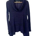 DKNY  Purple & Black Cowl Neck Knit Asymmetrical Hem Sweater S Photo 0