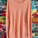 Loft  Pink Pointelle Open Knit Side Button Pullover Sweater Size Large Photo 0