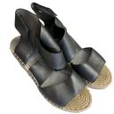 Eileen Fisher  Willow Wedge Espadrille Women’s Size 5.5 Leather Sandals metallic Photo 0