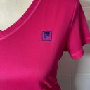 FILA  Sport Dark Pink Short Sleeve V-neck Fitness T-shirt Photo 1