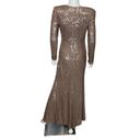 Eliza J  Women's Sequined V-Neck Draped-Bodice Gown Taupe Sz 6 Photo 5