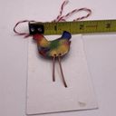 Birds And Bloom Hand Crafted Art Brooch Pin Copper / Enamel Rooster Photo 7