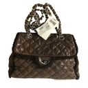 Big Buddha  Santa Barbara women Shoulder Handbag Brown Quilted Trim Faux Fur Photo 4