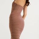 House Of CB VALENTINA MOCHA ASYMMETRIC CUTOUT MIDI DRESS Photo 4