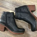 Kork-Ease Korks 9 Wedge Leather Platform Black Boots Ankle Booties  Brown Photo 4