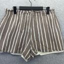 BCBGMAXAZRIA BCBG Women's Shorts Striped Brown Size Medium Lined Drawstring Photo 1