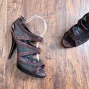 Fendi  • Suede & Mesh Cage Sandals platform chocolate brown leather Photo 0