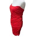 Oh Polly  BACK FOR MORE Ruched Bandeau Mini Dress Strapless Red Women Us 12 New Photo 2