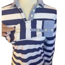 Tommy Hilfiger  Vintage Women's Long Sleeve Blue Stripe Half Buttoned Shirt Size Photo 8