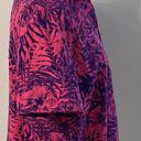 Basic Editions  Hot Pink & Purple Hibiscus Palm Leaves Floral Button Down Size XL Photo 3