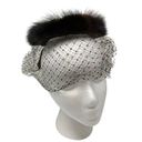 Pacific&Co Vintage G. Fox &  Fascinator Hat Brown Fur and Mesh Netting Bow Back Photo 0