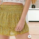 Aeropostale  Yellow Blue Floral High Waisted Smocked Ruffle Skort Juniors Large Photo 0