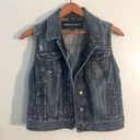 EXPRESS  Cropped Distressed Denim Vest Photo 0