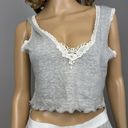 Vintage Lady Cameo Dallas Two Piece Set Lingerie Tap Pants Shorts Crop Tank Top Gray Size M Photo 2