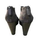 Eileen Fisher  Draw Open Toe Suede Platform Leather Wedge Sandal in Gray Size 7 Photo 3