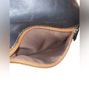 Vera Pelle  Leather Crossbody Shoulder Two Tone Bag Black Camel EUC Photo 5