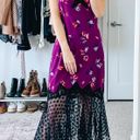 Rebecca Taylor Purple Floral Lace Midi Dress Photo 4