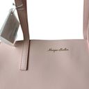 Monique Lhuillier Tote Bag Pink Faux Leather Gold Logo NWT Purse 13"x17.5"x5" Photo 2