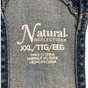 Natural Reflections Womens  Stretchy Distressed Denim Overall Shorts Size XXL Photo 7