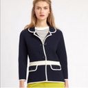 Kate Spade  Mayson Wool Sweater Jacket in Midnight Navy and Cream Size 8 Photo 21