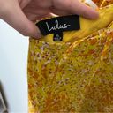 Lulus NWT Lulu’s Mai Mustard Yellow Floral Print Lace-Up Midi Dress Photo 6