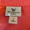 Worthington  Stretch Women’s Pink Rose Button Down Casual Shirt Sz 4 Photo 8