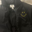 H&M x Smiley Black Puffer Zip Up, Adjustable Waist Band Photo 4