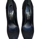 Salvatore Ferragamo Like Pumps Black Suede Snake Embossed Heel Photo 3