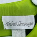 American Vintage Andre Sauvage (L)  80's Petite Womens Neon Green Top Photo 7