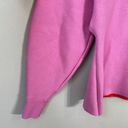 ZARA  Mock Neck Knit Sweater Women's Small Balloon Sleeve Pullover Pink Stretch Photo 7