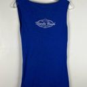 Harley Davidson Royal Blue Drape Neck Silver Script Sleeveless Top Medium M Photo 4