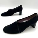 Taryn Rose  Black Fabric Heels Leather Trim Career Chic Modest Photo 7