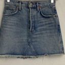 AGOLDE  Quinn Denim Mini Skirt Size 24 Lightly Distressed Blue In Devotee Wash Photo 1