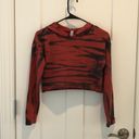 Z By Zella Sz M Awesome Cropped Hoodie Top In A Red Animal Print Photo 7