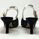 Christian Dior Dior J'Adior Multicolor Velvet Polka Dot Black Mesh Pointed Logo Slingback Pumps Photo 5