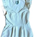 Maeve Anthropologie  White Striped Sunland Ruffle Hem Flutter Sleeve Dress Size 0 Photo 7