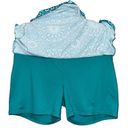 Tranquility Colorado Clothing L Teal Green White Kaleidoscope Block Print Skort Size L Photo 2