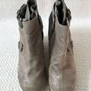 Eileen Fisher  Zest Mineral Metallic Silver Wedge Ankle Heel Strap Boots Shoes 7 Photo 4