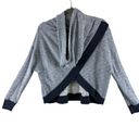 Banana Republic  Navy Gray Long Sleeve Hooded Open Back Short Sweatshirt Size S Photo 1