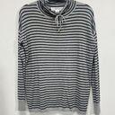 Workshop  womens pullover cowl neck gray black striped sweater size small Photo 0