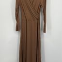 Vince Long Sleeve Draped Dress in Dark Taupe Large Photo 3