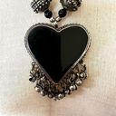 Onyx Tribal bone beaded carnelian and  heart pendant necklace Photo 2