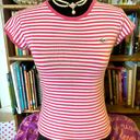 Lacoste Coral Pink/White Striped  Fitted Shirt Size 34 Or Small Photo 0