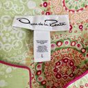 Oscar de la Renta New  Printed Cotton Sateen Top Green Large Women’s Photo 4