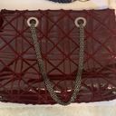 Big Buddha  BURGUNDY PATENT LEATHER TOTE / SHOULDER BAG WITH GUNMETAL CHAIN Photo 0