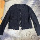 Black Floral Lace Knit Cardigan Photo 0