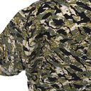 T Tahari  Womens Burnout Boxy Camo Abstract Short Sleeve Top Olive Medium NWT Photo 6