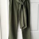 Anthropologie  Coquille Olive Green Soft Paperbag Tie Waist Casual Jogger Pants 8 Photo 4