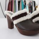 Tommy Hilfiger Merry Vintage Y2K Leather Faux Fur Trim Platform Clogs Photo 5