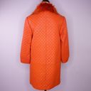 Vintage leather coat with fur trim, color orange Size XS Photo 6